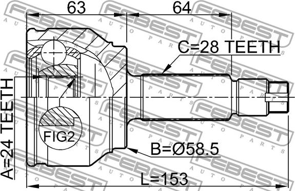 Febest 0510-MZ5 - Каре комплект, полуоска vvparts.bg