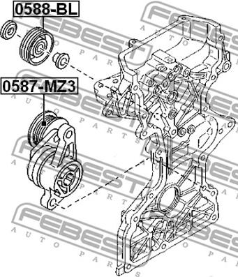 Febest 0588-BL - Паразитна / водеща ролка, пистов ремък vvparts.bg