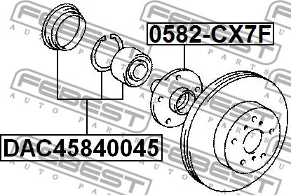 Febest DAC45840045 - Комплект колесен лагер vvparts.bg