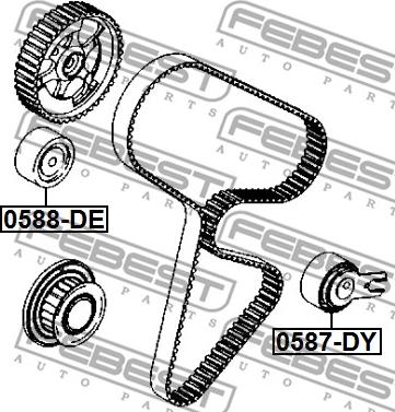 Febest 0587-DY - Ремъчен обтегач, ангренаж vvparts.bg