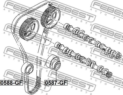 Febest 0587-GF - Обтяжна ролка, ангренаж vvparts.bg