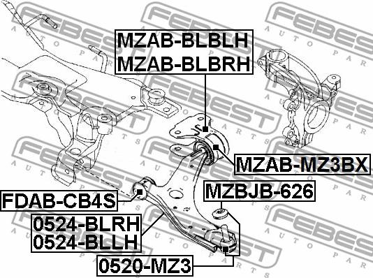 Febest 0524-BLRH - Носач, окачване на колелата vvparts.bg