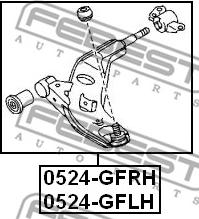 Febest 0524-GFLH - Носач, окачване на колелата vvparts.bg