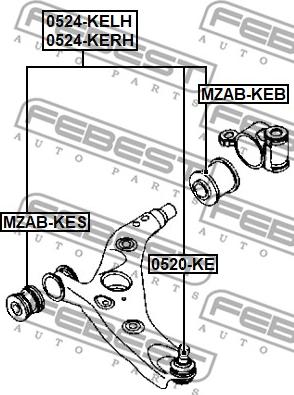 Febest 0524-KERH - Носач, окачване на колелата vvparts.bg