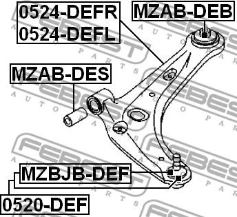 Febest 0520-DEF - Шарнири vvparts.bg