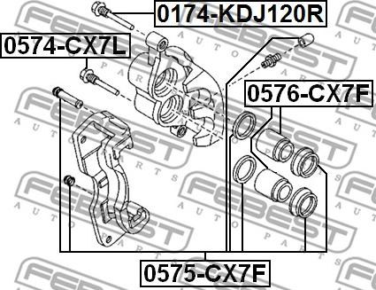 Febest 0575-CX7F - Ремонтен комплект, спирачен апарат vvparts.bg