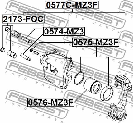 Febest 2173-FOC - Маншон, водач на спирачния апарат vvparts.bg