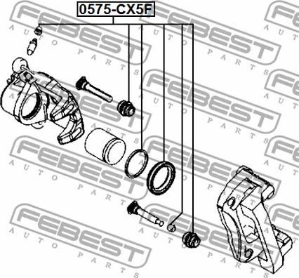 Febest 0575-CX5F - Ремонтен комплект, спирачен апарат vvparts.bg