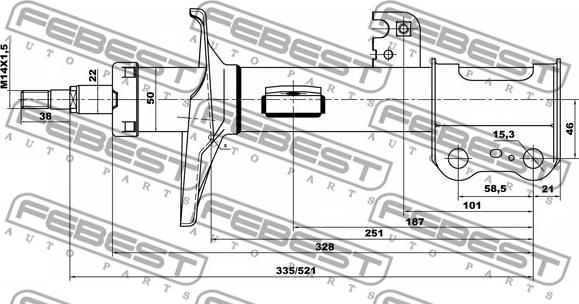 Febest 01665182FR - Амортисьор vvparts.bg