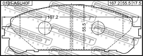 Febest 0101-ASU40F - Комплект спирачно феродо, дискови спирачки vvparts.bg