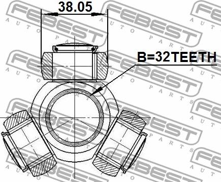 Febest 0116-CDT220 - Трипод, полуоска vvparts.bg