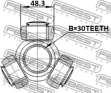 Febest 0116-GRJ120 - Трипод, полуоска vvparts.bg