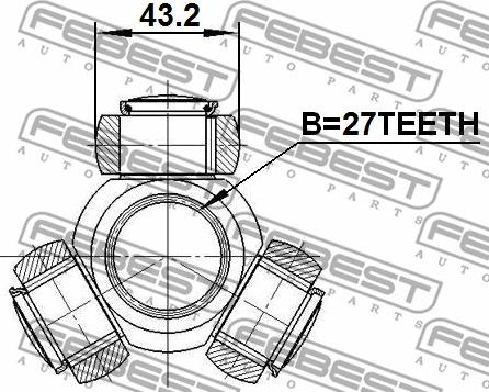 Febest 0116-MCV30 - Трипод, полуоска vvparts.bg