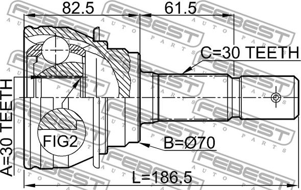 Febest 0110-067 - Каре комплект, полуоска vvparts.bg