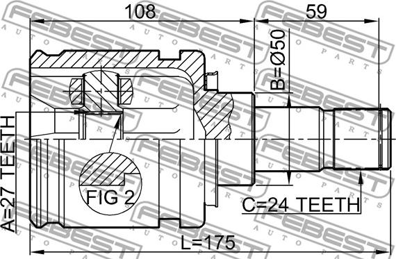 Febest 0111-ACV30LH - Каре комплект, полуоска vvparts.bg