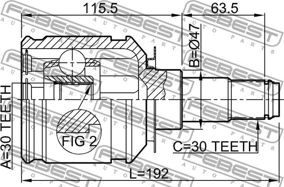 Febest 0111-GRJ120 - Каре комплект, полуоска vvparts.bg