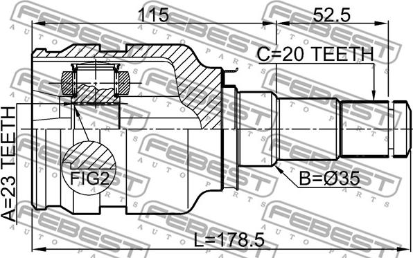 Febest 0111-ZRT270 - Каре комплект, полуоска vvparts.bg