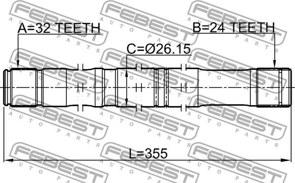 Febest 0112-CDT220LH - Полуоска vvparts.bg