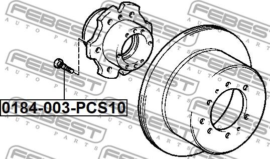 Febest 0184-003-PCS10 - Колесен болт vvparts.bg