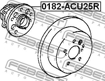 Febest 0182-ACU25R - Главина на колелото vvparts.bg