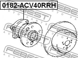 Febest 0182-ACV40RRH - Главина на колелото vvparts.bg