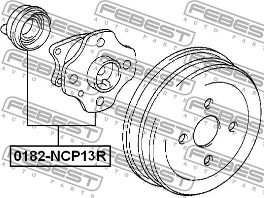 Febest 0182-NCP13R - Главина на колелото vvparts.bg