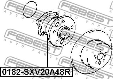 Febest 0182-SXV20A48R - Главина на колелото vvparts.bg