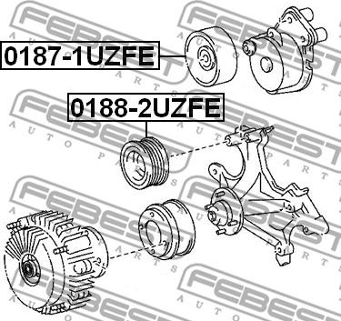 Febest 0187-1UZFE - Паразитна / водеща ролка, пистов ремък vvparts.bg