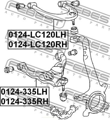 Febest 0124-335LH - Носач, окачване на колелата vvparts.bg