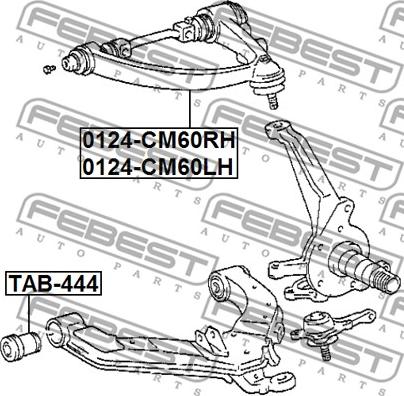 Febest 0124-CM60LH - Носач, окачване на колелата vvparts.bg