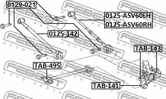 Febest 0129-021 - Болт за регулиране на страничния наклон vvparts.bg