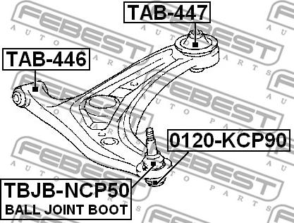 Febest TAB-447 - Тампон, носач vvparts.bg