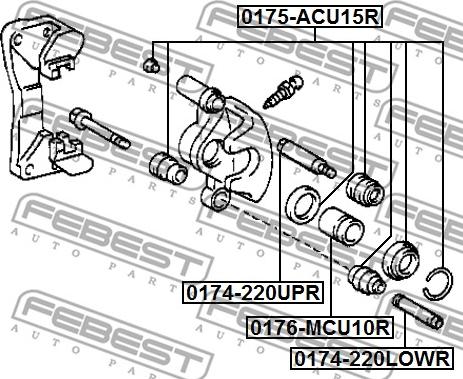 Febest 0174-220LOWR - Бодещ болт (щифт), спирачен апарат vvparts.bg