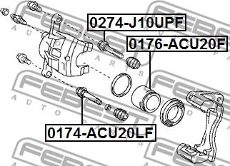 Febest 0174-ACU20LF - Бодещ болт (щифт), спирачен апарат vvparts.bg