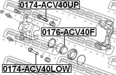 Febest 0174-ACV40LOW - Бодещ болт (щифт), спирачен апарат vvparts.bg