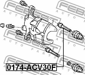 Febest 0174-ACV30F - Бодещ болт (щифт), спирачен апарат vvparts.bg