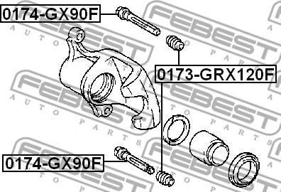 Febest 0174-GX90F - Бодещ болт (щифт), спирачен апарат vvparts.bg