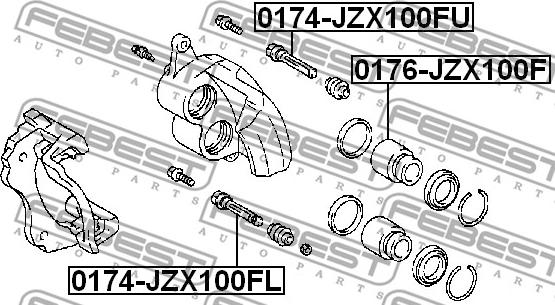 Febest 0174-JZX100FL - Бодещ болт (щифт), спирачен апарат vvparts.bg