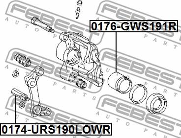 Febest 0174-URS190LOWR - Бодещ болт (щифт), спирачен апарат vvparts.bg