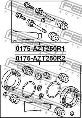 Febest 0175-AZT250R2 - Ремонтен комплект, спирачен апарат vvparts.bg