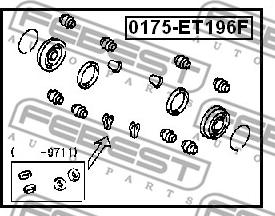 Febest 0175-ET196F - Ремонтен комплект, спирачен апарат vvparts.bg