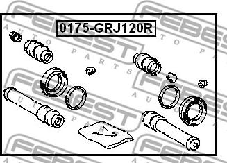 Febest 0175-GRJ120R - Ремонтен комплект, спирачен апарат vvparts.bg