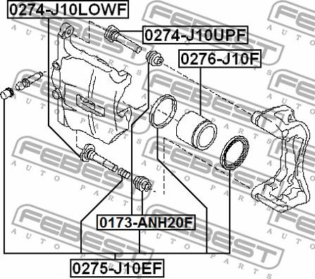 Febest 0173-ANH20F - Маншон, водач на спирачния апарат vvparts.bg