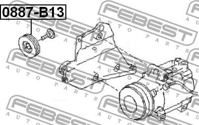 Febest 0887-B13 - Паразитна / водеща ролка, пистов ремък vvparts.bg