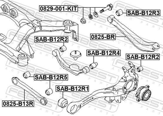 Febest 0829-001-KIT - Болт за регулиране на страничния наклон vvparts.bg