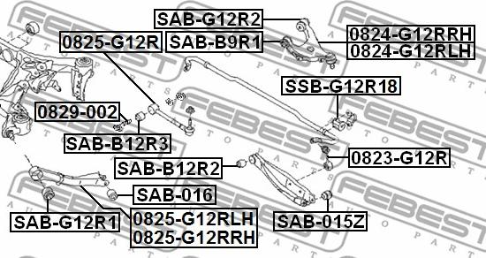 Febest 0829-002 - Болт за регулиране на страничния наклон vvparts.bg