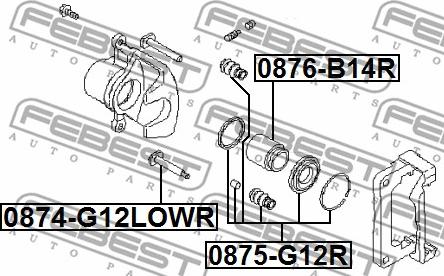 Febest 0875-G12R - Ремонтен комплект, спирачен апарат vvparts.bg