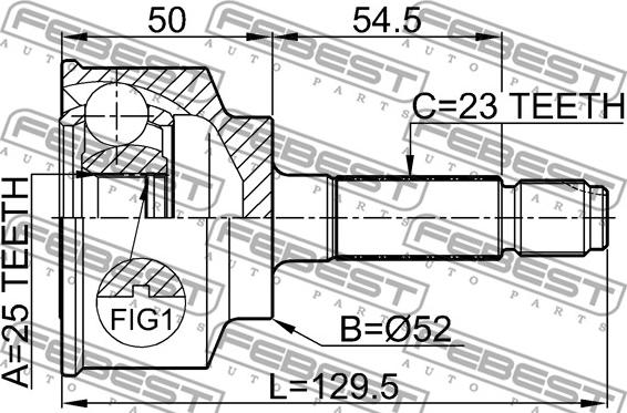 Febest 0310-047 - Каре комплект, полуоска vvparts.bg