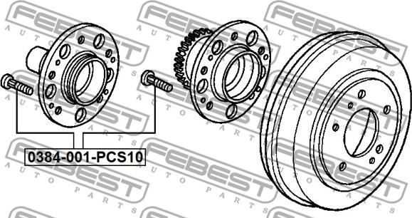 Febest 0384-001-PCS10 - Колесен болт vvparts.bg