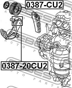 Febest 0387-20CU2 - Паразитна / водеща ролка, пистов ремък vvparts.bg